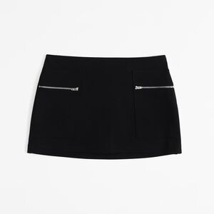 Mid Rise Zip Mini Skort